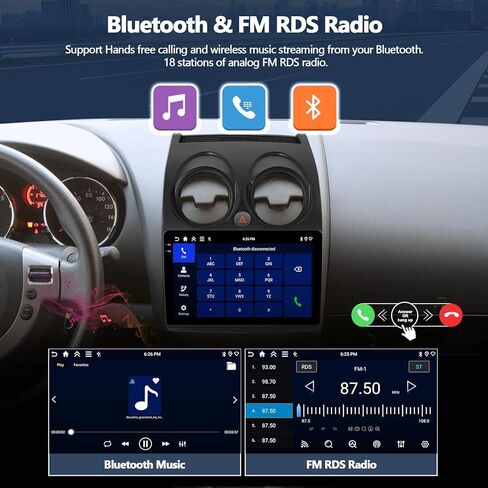 4G+64G CAR Stereo Radio for Nissan Rogue 2008-2013 مع Carplay Android Auto و Android 13 Head و 9 بوصة راديو سيارة شاشة مع GPS Navigation Bluetooth 5.0 16EQ RDS FM HD Camera in Saudi Arabia