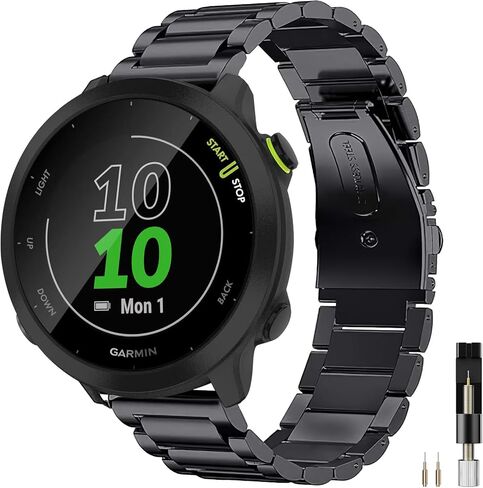 Miimall Metal Band for Garmin Vivoactive 6/5/3 ، Forerunner 55/165/570 42mm ، Venu/Venu SQ/2 Plus ، 20 مم من الرجال سوار الصلب الصلب من الفولاذ المقاوم للصدأ في Vivomove Sport/Trend/Luxe ، نهج S12/S50 in Saudi Arabia