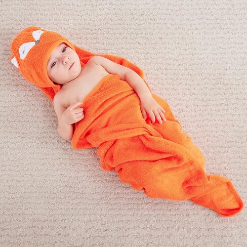 Touchat Hooded Baby Towels, Soft and Hypoallergenic Baby Bath Towels with Hood for Toddler Infant Newborn, Large and Absorbent Toddler Towels for Baby Boy Girl (Puppy, 35.1''x35.1'') in Kuwait