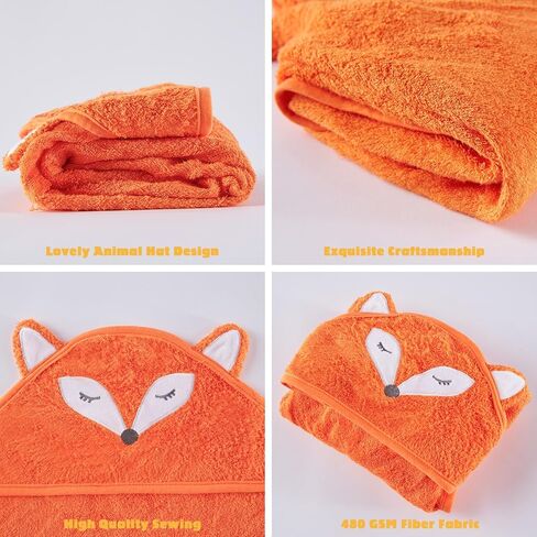 Touchat Hooded Baby Towels, Soft and Hypoallergenic Baby Bath Towels with Hood for Toddler Infant Newborn, Large and Absorbent Toddler Towels for Baby Boy Girl (Puppy, 35.1''x35.1'') in Kuwait