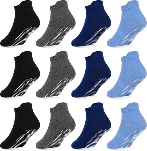 جوارب للأطفال الصغار من SkiBeaut جوارب للكاحل للأولاد والبنات غير قابلة للانزلاق للأطفال 12 زوجًا من الجوارب ذات القطع المنخفضة للأطفال من سن 1 إلى 7 سنوات in Kuwait