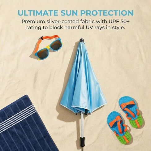 30 Inches Chair Umbrella with Clamp,Waterproof Umbrella Sunshade for Child Outdoor,Bike Wheelchair Umbrella with Holder Clip on Umbrella on Beach Chairs,Strollers,Wheelchairs(Chair Not Include) in Kuwait