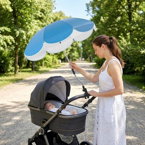 30 Inches Chair Umbrella with Clamp,Waterproof Umbrella Sunshade for Child Outdoor,Bike Wheelchair Umbrella with Holder Clip on Umbrella on Beach Chairs,Strollers,Wheelchairs(Chair Not Include) in Kuwait