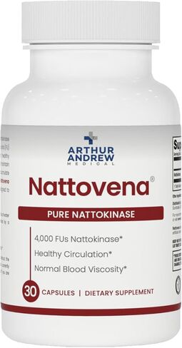Arthur Andrew Medical, Nattovena, Pure Nattokinase Supplement, Double Strength 4,000 FUs per Capsule, 180 in Kuwait