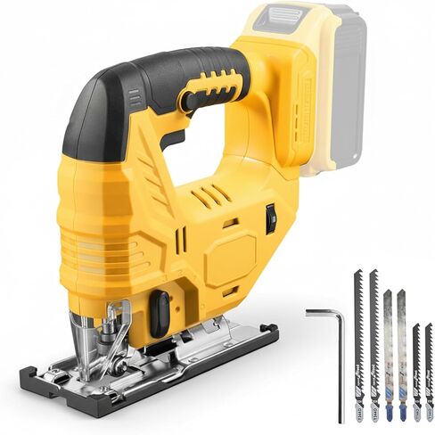 Cordless Jig Saw Compatible with Dewalt 20V Battery, Brushless Jig Saw with 6pcs Blades, 4 Orbital Sets for Wood, Plastic and Metal Cutting (Tool Only, No Battery) in Kuwait