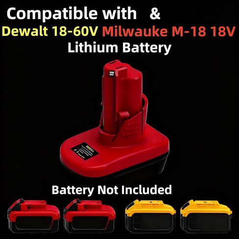 DM20M12 Adapter for Milwaukee M12 12V Power Tools, Battery Adapter Convert for Dewalt 20V & for Milwaukee 18V Li-ion Battery to for Milwaukee M12 12V Power Tools in Kuwait