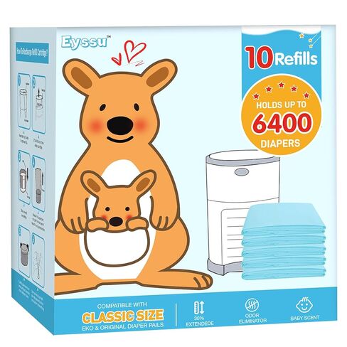 5 أكياس تعبئة الحزمة Pail Pail Pail متوافقة مع Dekor Classic Diaper Pail ، 40 ٪ تعبئة الطول الإضافي يحمل ما يصل إلى 3200 حفاضات ، والتحكم في الرائحة متعددة الطبقات (رائحة الطفل) in Saudi Arabia