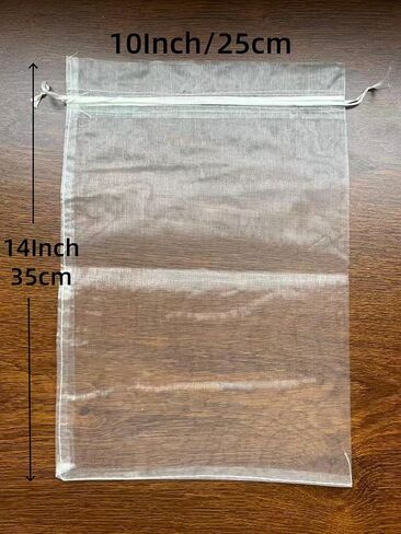 LYSXP 30pcs Organza Bags, 10x14Inch Ivory Large Sheer Wedding Favor & Party Candy Bags with Drawstring in Saudi Arabia