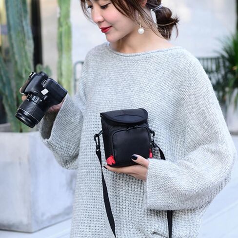 NUOBESTY Portable Camera Storage Pouch Digital Camera Holder with Comfortable Strap Cross Body Shoulder Bag for Travel in Kuwait