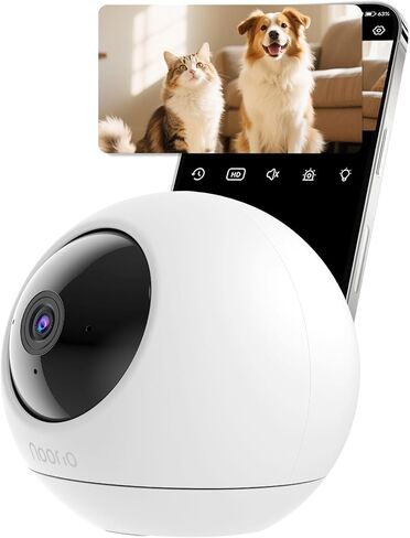 Noorio 2K Pet Camera, Plug-in 360° PTZ Home Security Cameras Indoor, 2.4/5G WiFi Baby/Dog Monitor with Phone App, Two-Way Talk Cameras for Home Security, Smart Motion Tracking, Night Vision, T110 in Kuwait