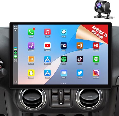 Naifay Car Stereo for Dodge Ram1500 2500 3500 Radio Upgraded 2009-2012 Dodge Grand Caravan 2011-2014 Jeep Wrangler JK 2007-2018, 10.1inch Touch Screen for Dodge Caravan Radio with Carplay Android Auto in Saudi Arabia