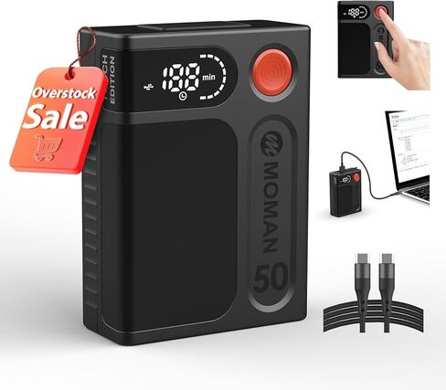 بطارية Moman V Mount، بطارية Power 210 V-Lock 210wh/14600mAh مع D-Tap ومخرجات USB-C بقدرة 65 وات متوافقة مع Aputure 300D ii و300X Video Light، V-Mount-Battery-Dtap-USB in Kuwait