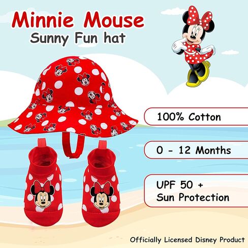 Disney Minnie Mouse Pink Sunny Fun Swim Hat and Booties Set - 0-12 Months in Saudi Arabia