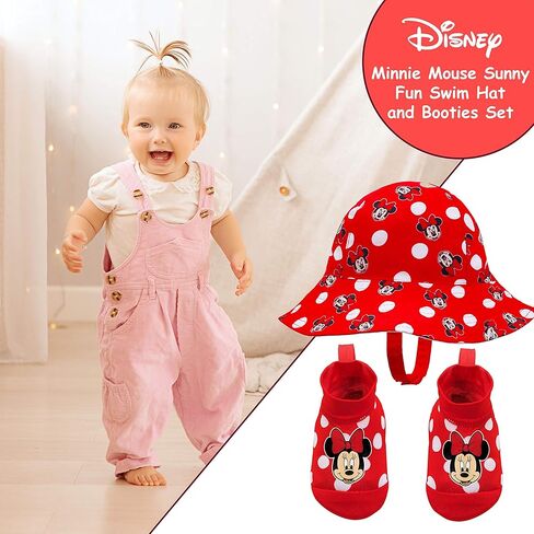 Disney Minnie Mouse Pink Sunny Fun Swim Hat and Booties Set - 0-12 Months in Saudi Arabia