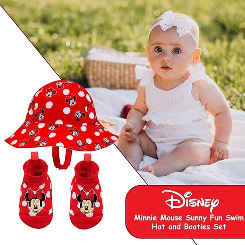 Disney Minnie Mouse Pink Sunny Fun Swim Hat and Booties Set - 0-12 Months in Saudi Arabia