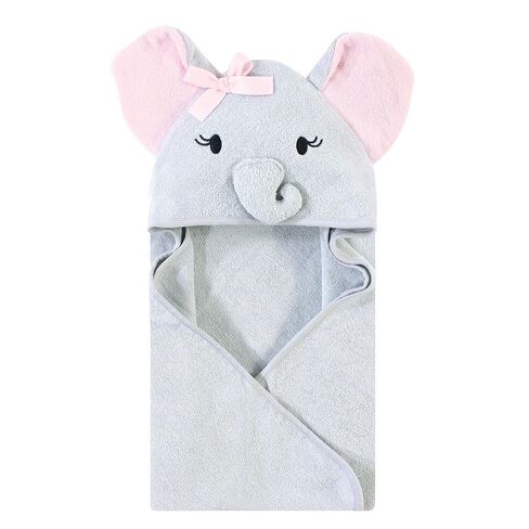 Touched by Nature Unisex Baby Organic Cotton Animal Face Hooded Towels, Gray Elephant, One Size in Kuwait