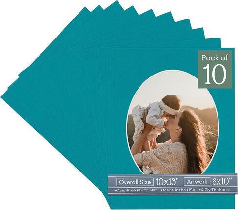 CountryArtHouse Textured Black Acid Free 10x13 Oval Picture Frame Mat with White Core Bevel Cut for 8x10 Pictures - Fits 10x13 Frame - Pack of 1 Matboard in Kuwait