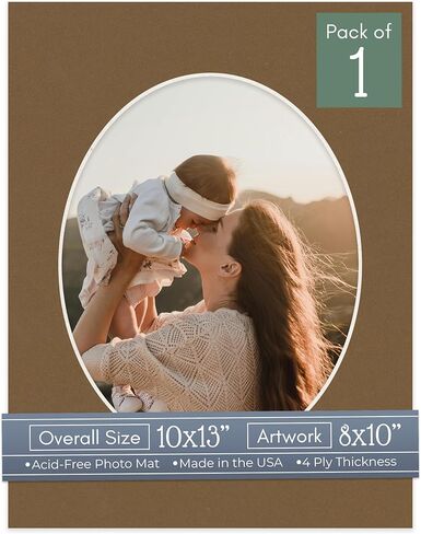Countryarthouse Mid Gray Acid Free 10x13 صورة إطار بيضاوي مع قطع شطرية بيضاء لثلاث × 10 صور - يناسب إطار 10x13 - حزمة من 25 موسو in Kuwait