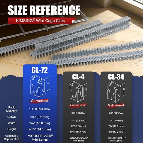 CL-72 Galvanized Clinch Clips, 1,120 PCS/Box, Fasteners for Harcto M66 Clinching Clipper Tool, Wire Fence Staples for Joining Cages in Kuwait