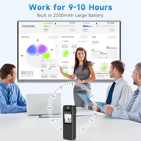 كاميرا الجسم مع تسجيل الصوت والفيديو - كاميرا الجسم 128 جيجابايت مع عدسة دوارة 180 درجة ، و 1080 بكسل كاميرا الفيديو البالية مع بطارية 9 ساعات ، والرؤية الليلية ، وتسجيل حلقة لإنفاذ قانون المدنيين الشخصي in Kuwait