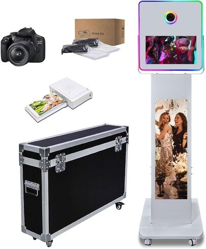 LCD Camera Photo كشك مع 15.6 "مرآة اللمس شاشة التحكم مرآة صورة مرآة صورة شخصية Selfie Station Shell Stand DIY Machine مع ضوء RGB (كشك الصور+طابعة مصغرة) in Kuwait
