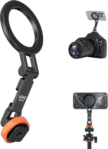 VRIG Magnetic Phone Mount Holder with Cold Shoe, Adjustable Foldable & Rotatable Metal Magsafe Camera Mount Phone Holder for iPhone, Tripods, Camera, Monitoring, Stabilizers in Kuwait