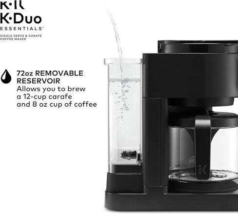 Keuriigk K-Duo Essentials صانع القهوة الساخنة والمثلجة مع Carafe المكونة من 12 كوبًا ، وجبات Kcup Bods & Coffee ، وأحجام متعددة من المشروب ، و 72 أوقية الخزان ، وميزة إيقاف التوقف (Moonlight Gray) in Saudi Arabia