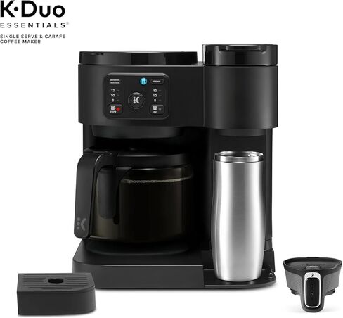 Keuriigk K-Duo Essentials صانع القهوة الساخنة والمثلجة مع Carafe المكونة من 12 كوبًا ، وجبات Kcup Bods & Coffee ، وأحجام متعددة من المشروب ، و 72 أوقية الخزان ، وميزة إيقاف التوقف (Moonlight Gray) in Saudi Arabia
