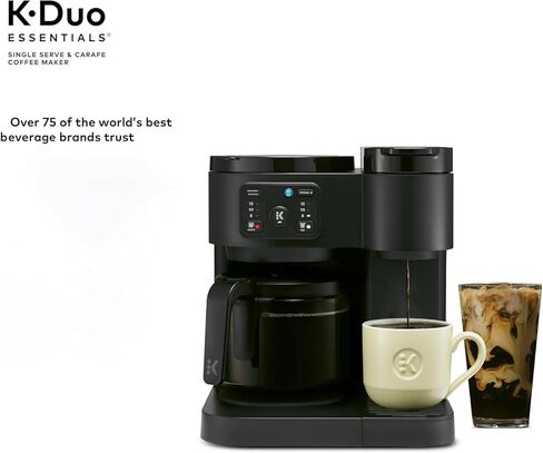 Keuriigk K-Duo Essentials صانع القهوة الساخنة والمثلجة مع Carafe المكونة من 12 كوبًا ، وجبات Kcup Bods & Coffee ، وأحجام متعددة من المشروب ، و 72 أوقية الخزان ، وميزة إيقاف التوقف (Moonlight Gray) in Saudi Arabia