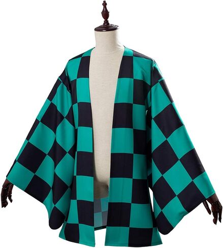 Baycon Adult Blue Robes Cosplay Costume Cardigan Top Jacket (Tanjirou Kamado, Medium) in Kuwait