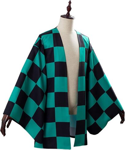 Baycon Adult Blue Robes Cosplay Costume Cardigan Top Jacket (Tanjirou Kamado, Medium) in Kuwait