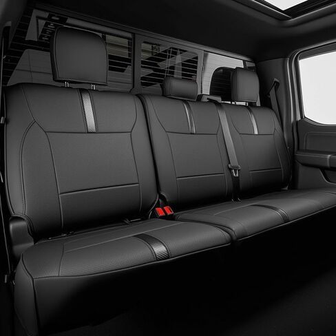 for Ford F150 Seat Covers 2021 2022 2023 2024 2025,Full Set Leather Waterproof Black Trucks Pickup Seat Covers Custom Fit for Ford F150 Accessories,Car Seat Cover for SuperCrew/CrewCab(XL,XLT) in Kuwait