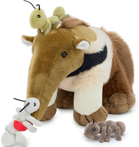 Muiteiur 21.6 Inch Highland Cow Stuffed Animal with 3 Baby Cows, Plush Highland Cattle Mother with Cute Messy Plush, Soft Black Cattle Toy Set for Kids Girls Boys in Kuwait