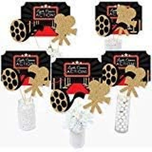 Big Dot of Happiness Red Carpet Hollywood - Movie Night Party Centerpiece Sticks - Table Toppers - Set of 15 in Kuwait