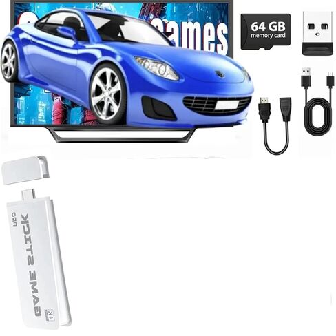 2025 Upgrade Classic Retro Game Console ، Classic Retro Game Stick تم تصميمه في 20000+ألعاب الفيديو ، HDMI Console Gaming Gaming Console 23 Emulators و Dual Game Controllers (64GB). (وايت جي) in Kuwait