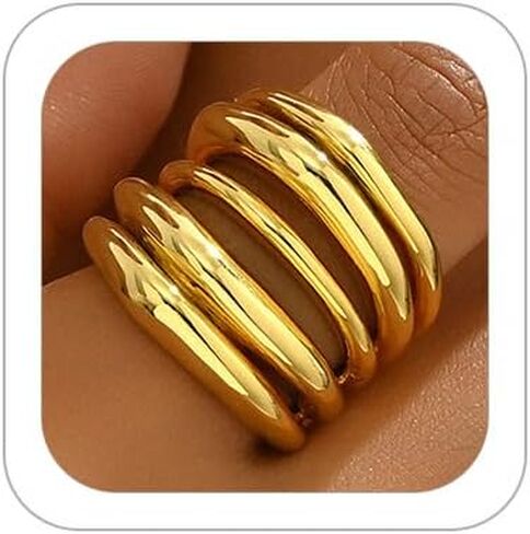 Multilaye Round Wrap Thumb Rings for Women Geometry Crossover Spiral Band Ring Gold Silver Line Stacked Finger Rings Fashion Jewelry Gifts in Kuwait