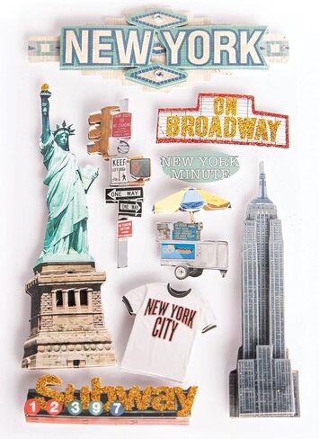 Paper House Productions STDM-0011E 3D Cardstock Stickers, New York City (3-Pack) in Kuwait