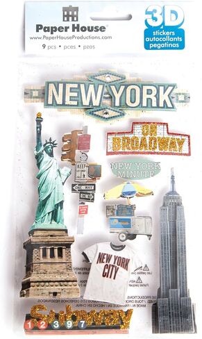 Paper House Productions STDM-0011E 3D Cardstock Stickers, New York City (3-Pack) in Kuwait