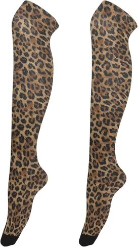 Women High Thigh Socks Over Knee Socks Long Stockings Cheetah Leopard Print Animal Casual Leg Warmers Thigh High Boot Socks in Kuwait