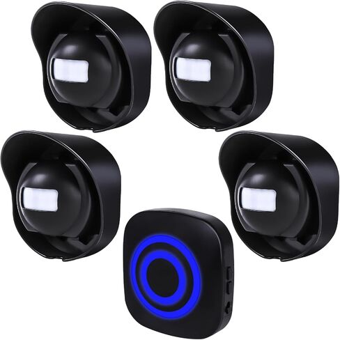 328ft Range Wireless Driveway Alarm, Outside Motion Sensor Alarm | Weather Resistant Motion Detector Protect Outdoor/Indoor Property, 2 Receivers and 3 PIR Motion Detectors, 38 Chimes in Kuwait