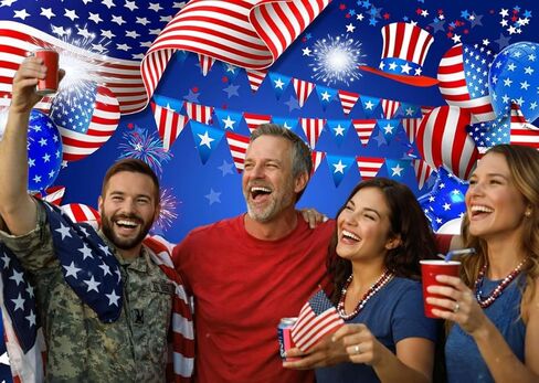 7x5FTJuly 4th Independence Day Background American Flag Photography Background National Memorial Day Photography Veterans Day Patriot Decorative Banner. in Kuwait