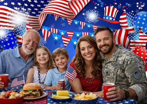 7x5FTJuly 4th Independence Day Background American Flag Photography Background National Memorial Day Photography Veterans Day Patriot Decorative Banner. in Kuwait