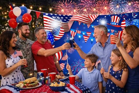 7x5FTJuly 4th Independence Day Background American Flag Photography Background National Memorial Day Photography Veterans Day Patriot Decorative Banner. in Kuwait