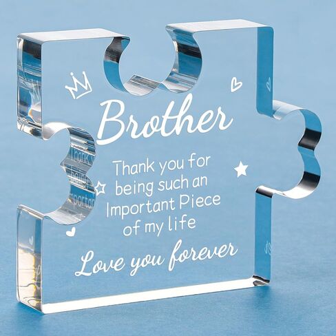 Funnli Sister Gifts from Sister Acrylic Puzzle Plaque - أفكار هدايا عيد ميلاد الأخت مقاس 3.35 × 2.76 بوصة ديكورات مكتبية - هدايا الأخت بطاقة عيد الميلاد للأخت in Kuwait