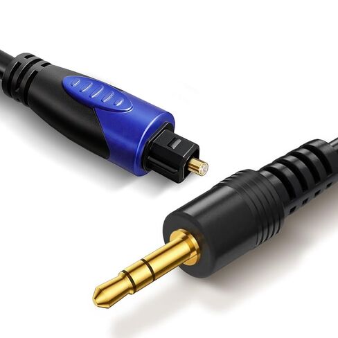 192KHz Digital to Analog Audio Converter Cable, 10Ft SPDIF Optical to RCA L/R & 3.5mm AUX Converter Cord for Audio from HDTV PS4 Blue Ray Player to Home Stereo System and Headphones in Kuwait