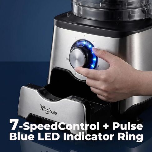 محضر طعام بدرج تخزين فرنسي 14 كوب - مجرى تغذية كبير، درج تخزين مدمج، تقطيع الجبن، تقطيع اللحوم، التقطيع والتقطيع، الخلط والعجين، للاستخدام المنزلي in Kuwait