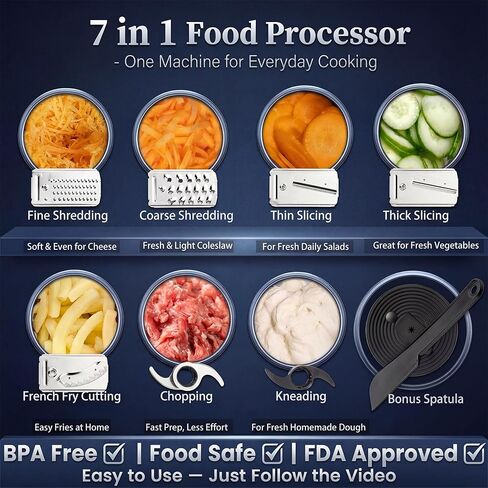 محضر طعام بدرج تخزين فرنسي 14 كوب - مجرى تغذية كبير، درج تخزين مدمج، تقطيع الجبن، تقطيع اللحوم، التقطيع والتقطيع، الخلط والعجين، للاستخدام المنزلي in Kuwait