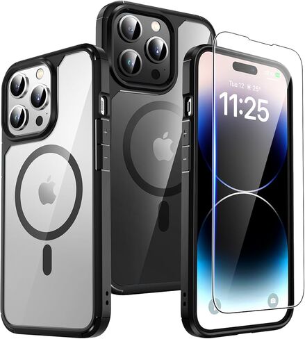 حافظة TAURI لهاتف iPhone 11 Pro Max شفافة، [متوافقة مع Magsafe] مع واقي شاشة HD 2X، [حماية من السقوط من الدرجة العسكرية] حافظة نحيفة مقاومة للصدمات لهاتف iPhone 11 Pro Max مقاس 6.5 بوصة in Kuwait