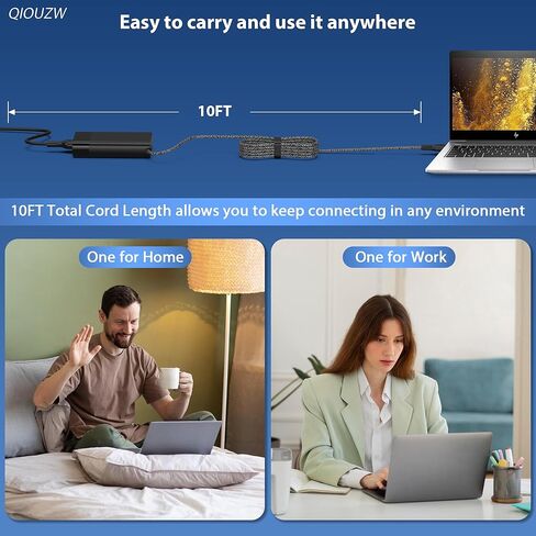 استبدال محول التيار المتردد لشاحن الكمبيوتر المحمول USB C بقوة 65 وات HP Spectre X360، وSpectre، وElitebook x360، وElitebook، وEnvy، وChromebook، وElite x2، وProBook Travel Type C in Kuwait