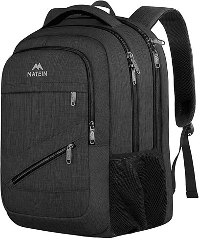 MATEIN Travel Laptop Backpack, 17 Inch Business Flight Approved Carry on Backpack, TSA Large Computer Bag for Men Women with USB Port and Trolley Sleeve, College School Tactical Book Bag, Grey in Kuwait